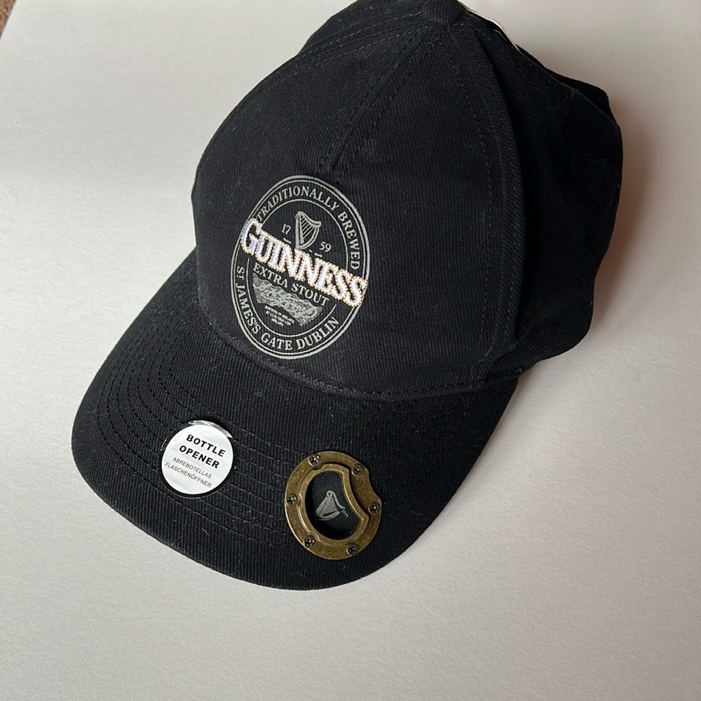 Guinness Men’s Black Cap Brass Bottle Opener